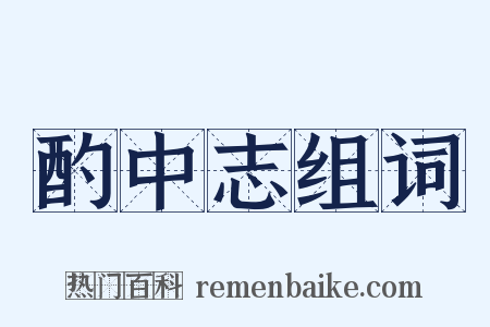 酌中志组词是什么意思的图片